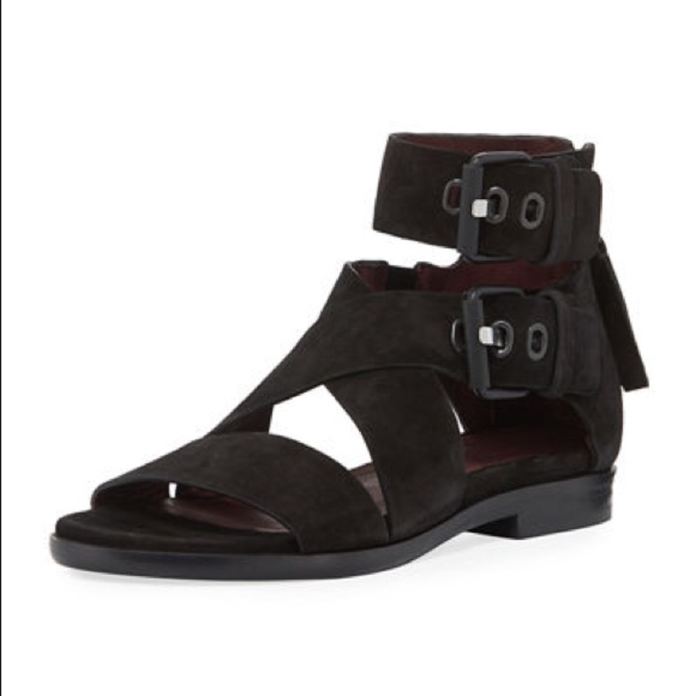Rag & Bone Madeira Sandals Black Suede Gladiator
